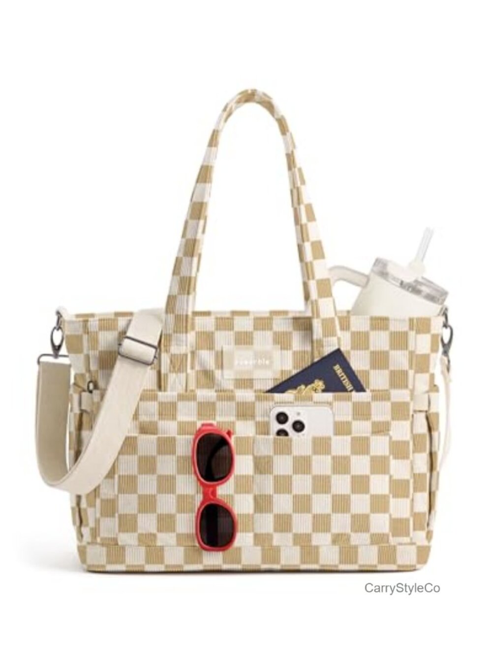 Corduroy Tote Bag for Women 15.6 in Laptop Work Teacher Bag Crossbody